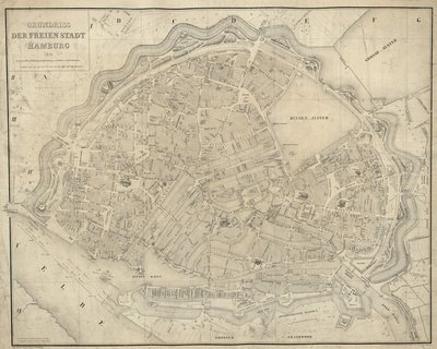 The Map is Published in (1839) and Shows Hamburg by E.F. m.fl. Bernhardt